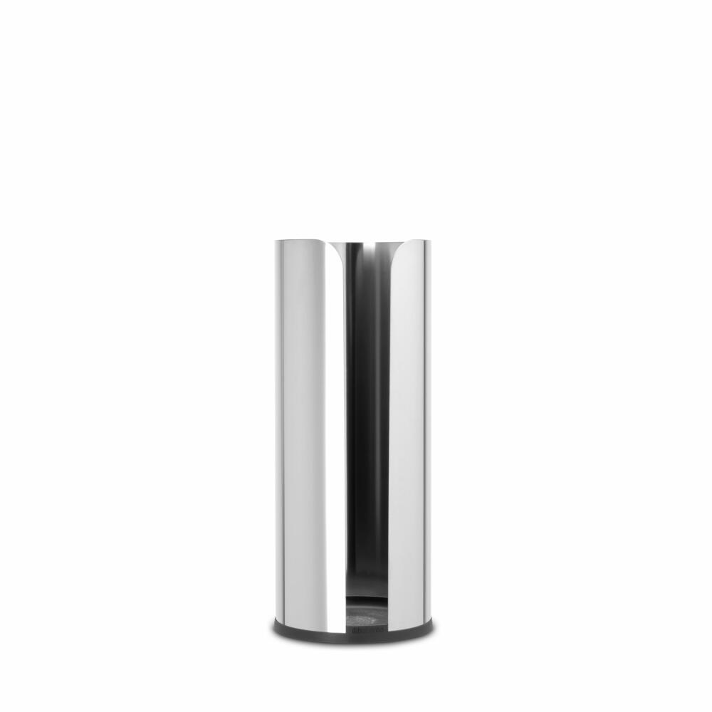 Brabantia Toilet Roll Dispenser ReNew, Steel, Plastic, Brilliant Steel, for 3 Rolls, 280580