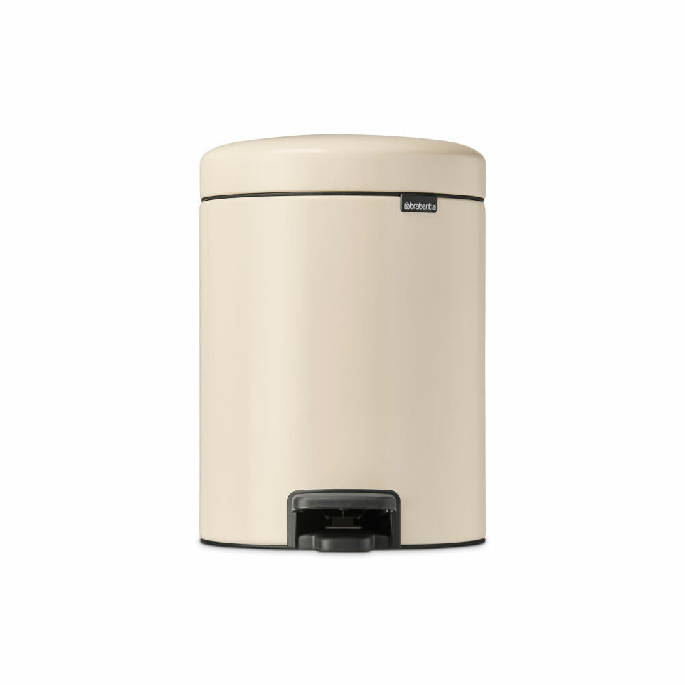 Brabantia Treteimer NewIcon, Abfalleimer, Mülleimer, Stahl, Soft Beige, 5 L, 149900