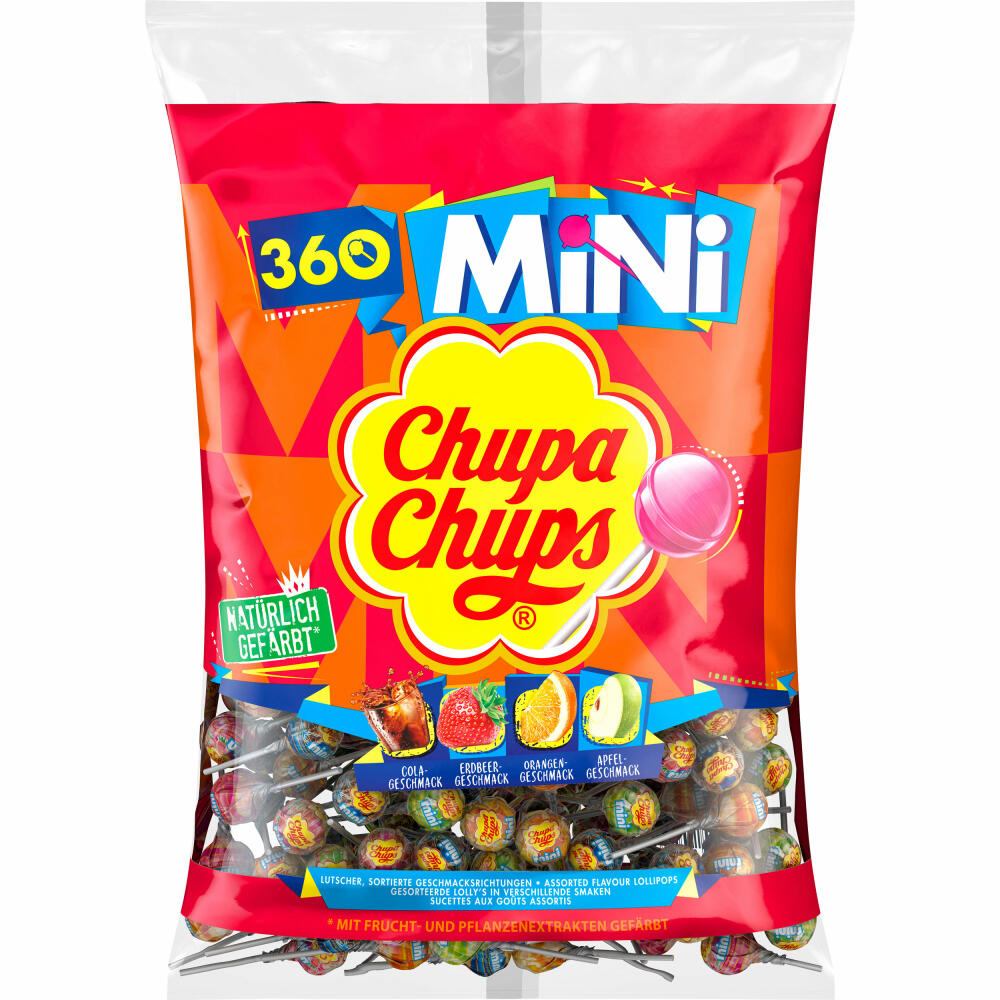 Chupa Chups Mini, Frucht Lutscher, Lolli, Lolly, im Beutel, 360 Stück, 2.16 kg