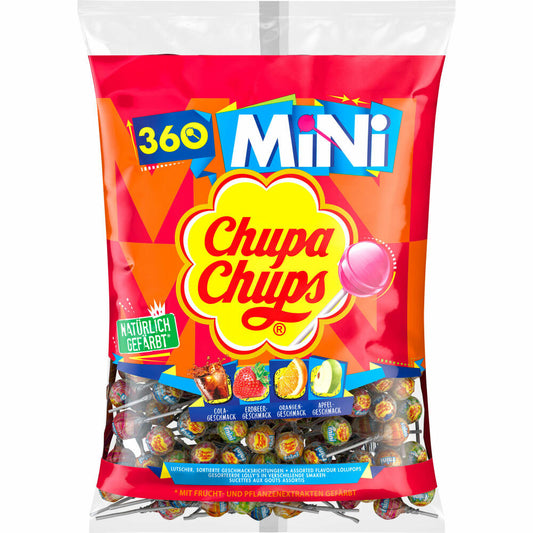 Chupa Chups Mini, Frucht Lutscher, Lolli, Lolly, im Beutel, 360 Stück, 2.16 kg