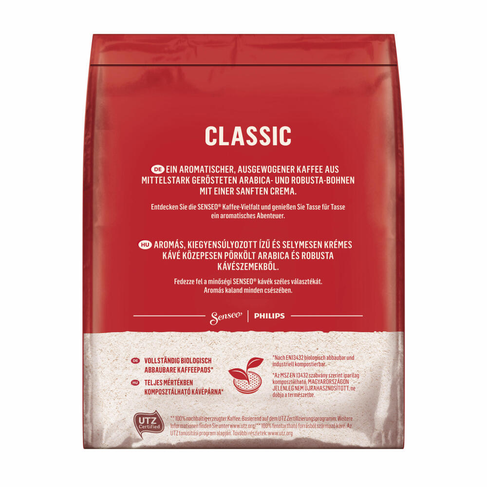 Senseo Kaffeepads Classic Vorratspackung, Klassisch, gemahlener Röstkaffee, 32 Pads