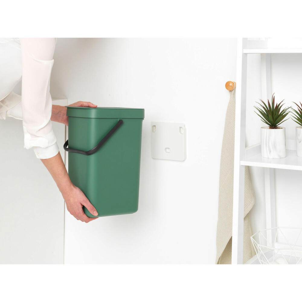 Brabantia Abfallbehälter Sort & Go, Abfalleimer, Mülleimer, Kunststoff, Fir Green, 12 L, 129803