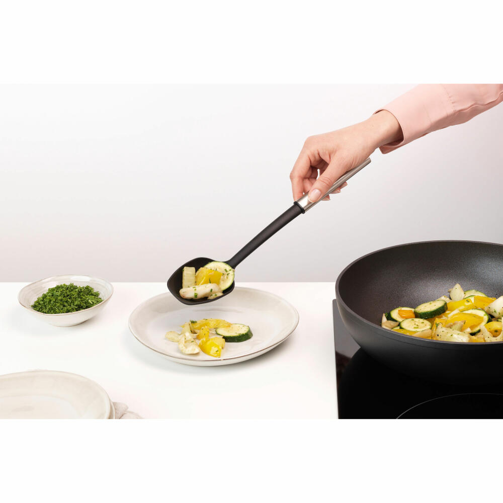 Brabantia Serving Spoon Profile, coated, cooking utensil, kitchen helper, steel, Matt Steel, 33.1 cm, 250828
