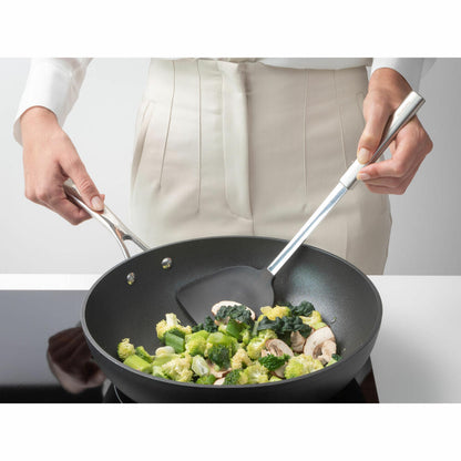 Brabantia Wok Turner Silicone Profile, Cooking Utensil, Kitchen Aid, Steel, Matt Steel, 38.8 cm, 137549