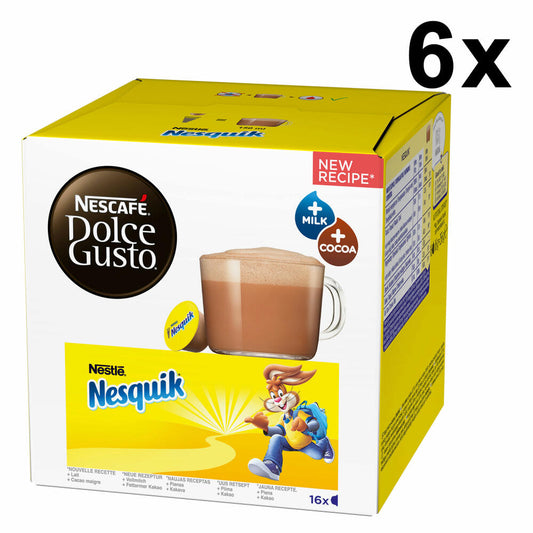 Nescafé Dolce Gusto Nesquik, Kakao, Schokolade, 6er Pack, 6 x 16 Kapseln