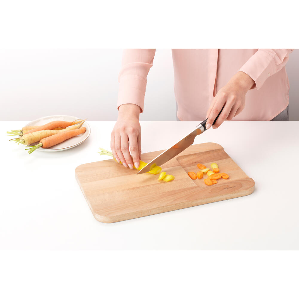 Brabantia Profile Schneidebrett für Gemüse, Schneideunterlage, Holz, Wood, 40 x 25 cm, 260742
