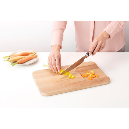 Brabantia Profile Schneidebrett für Gemüse, Schneideunterlage, Holz, Wood, 40 x 25 cm, 260742