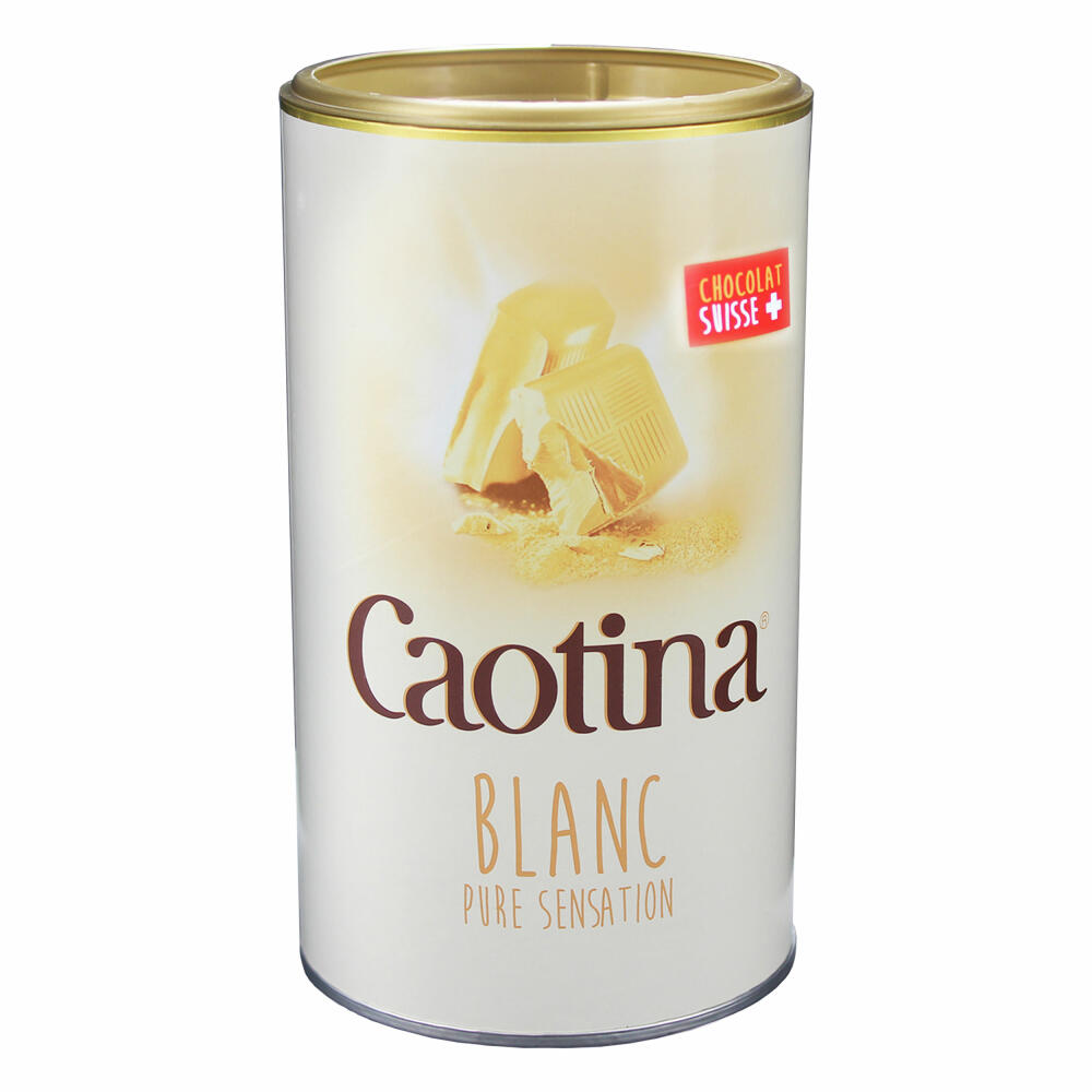 Caotina blanc, Kakao Pulver mit weißer Schweizer Schokolade, heiße Schokolade, Trinkschokolade, 2er Pack, 2 x 500g