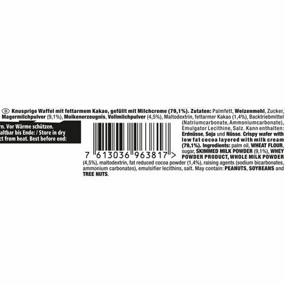 Nestlé Snack Black and White, Knusperwaffel mit Kakao, mit Milchcreme gefüllt, 30 Riegel je 33 g