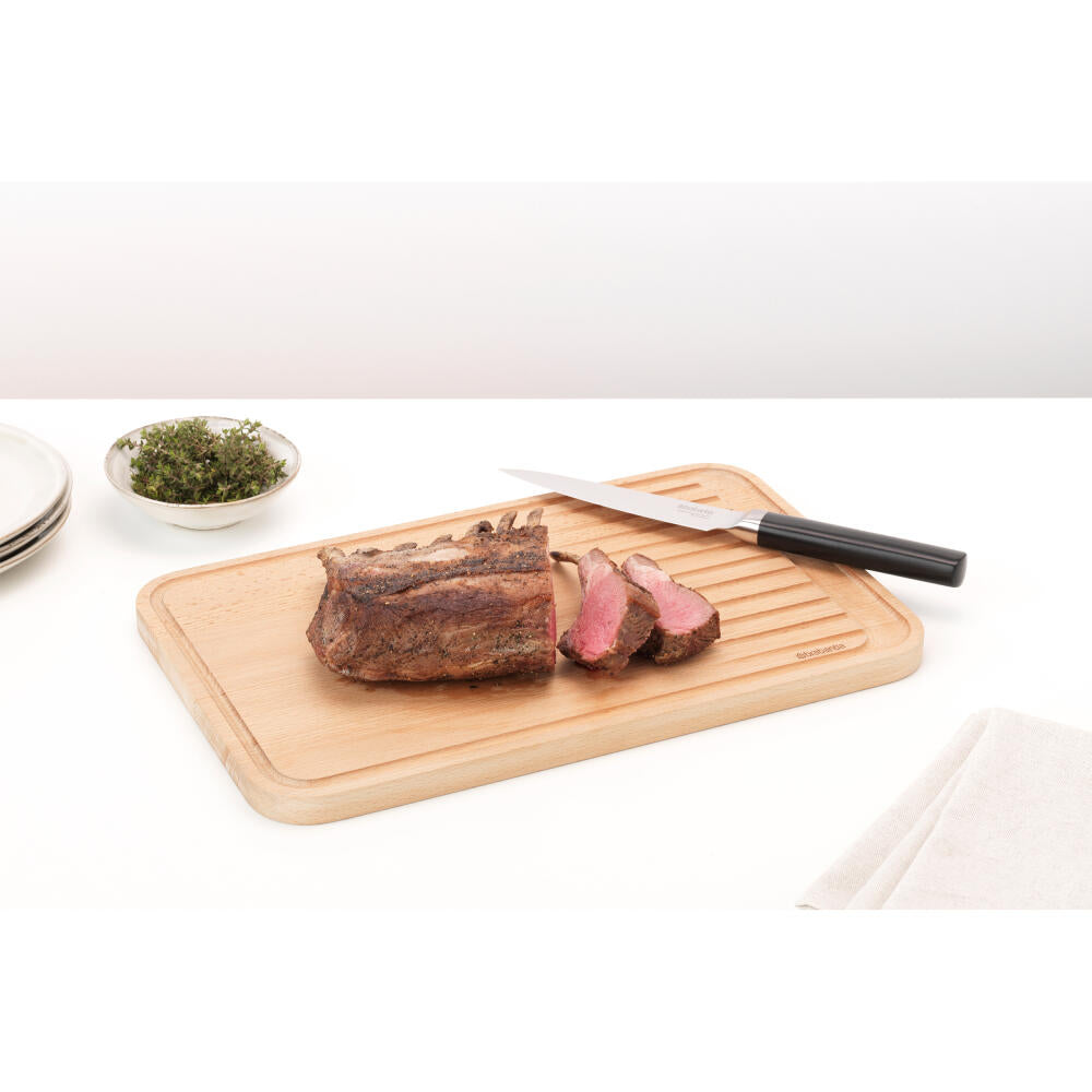 Brabantia Profile Schneidebrett für Fleisch, Schneideunterlage, Holz, Wood, 40 x 25 cm, 260704