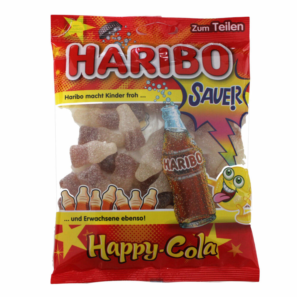 Haribo Happy Cola Lemon Fresh, 3er Pack, Gummibärchen, Weingummi, Fruchtgummi, Im Beutel, Tüte, 200 g