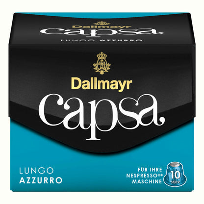Dallmayr Capsa Lungo Azzurro, Nespresso Compatible Capsule, Coffee Capsule, Roasted Coffee, Coffee, 20 Capsules