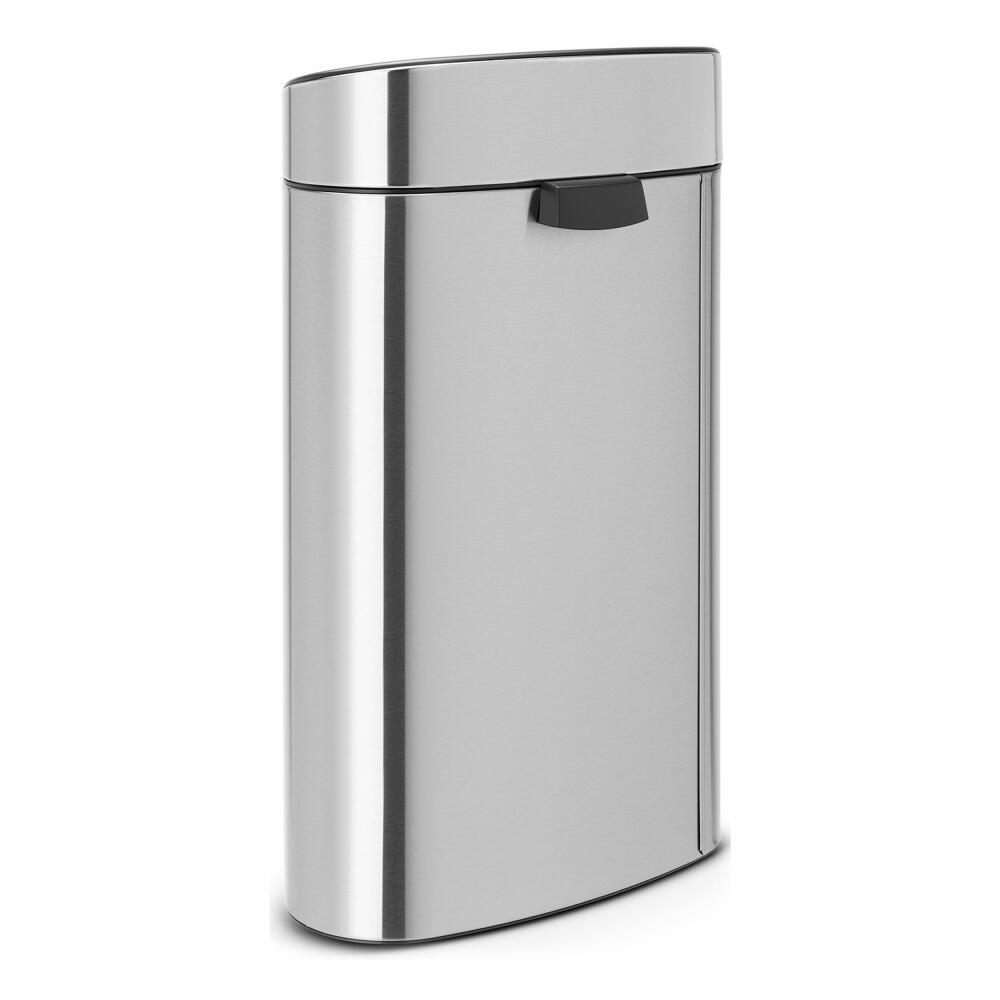 Brabantia Touch Bin, Mülleimer, Abfalleimer, Abfallbehälter, Matt Steel, 40 L, 114823