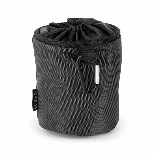 Brabantia Clothespin Bag Premium Black, Clothespin Bag with Carabiner, Fabric, Black, 105760