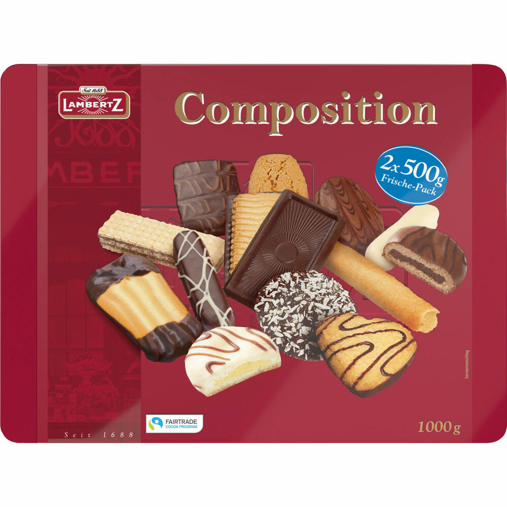 Lambertz Gebäckmischung Composition, Gebäck Mischung, Kekse, Metalldose, 1 kg