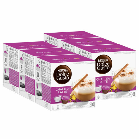 Nescafé Dolce Gusto Chai Tea Latte, Kaffee, Kaffeekapsel, 6er Pack, 6 x 16 Kapseln (48 Portionen)