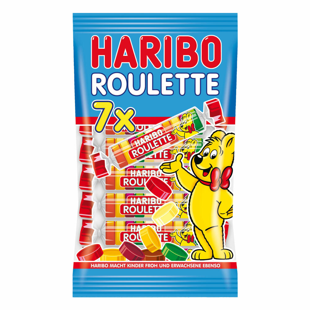 Haribo Roulette, 3er Pack, Fruchtgummi, Gummibärchen, Weingummi, Süßigkeit, Tüte