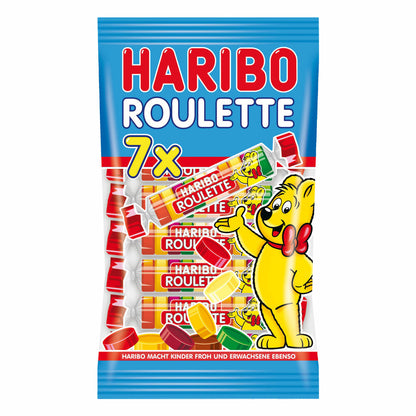 Haribo Roulette, 3er Pack, Fruchtgummi, Gummibärchen, Weingummi, Süßigkeit, Tüte
