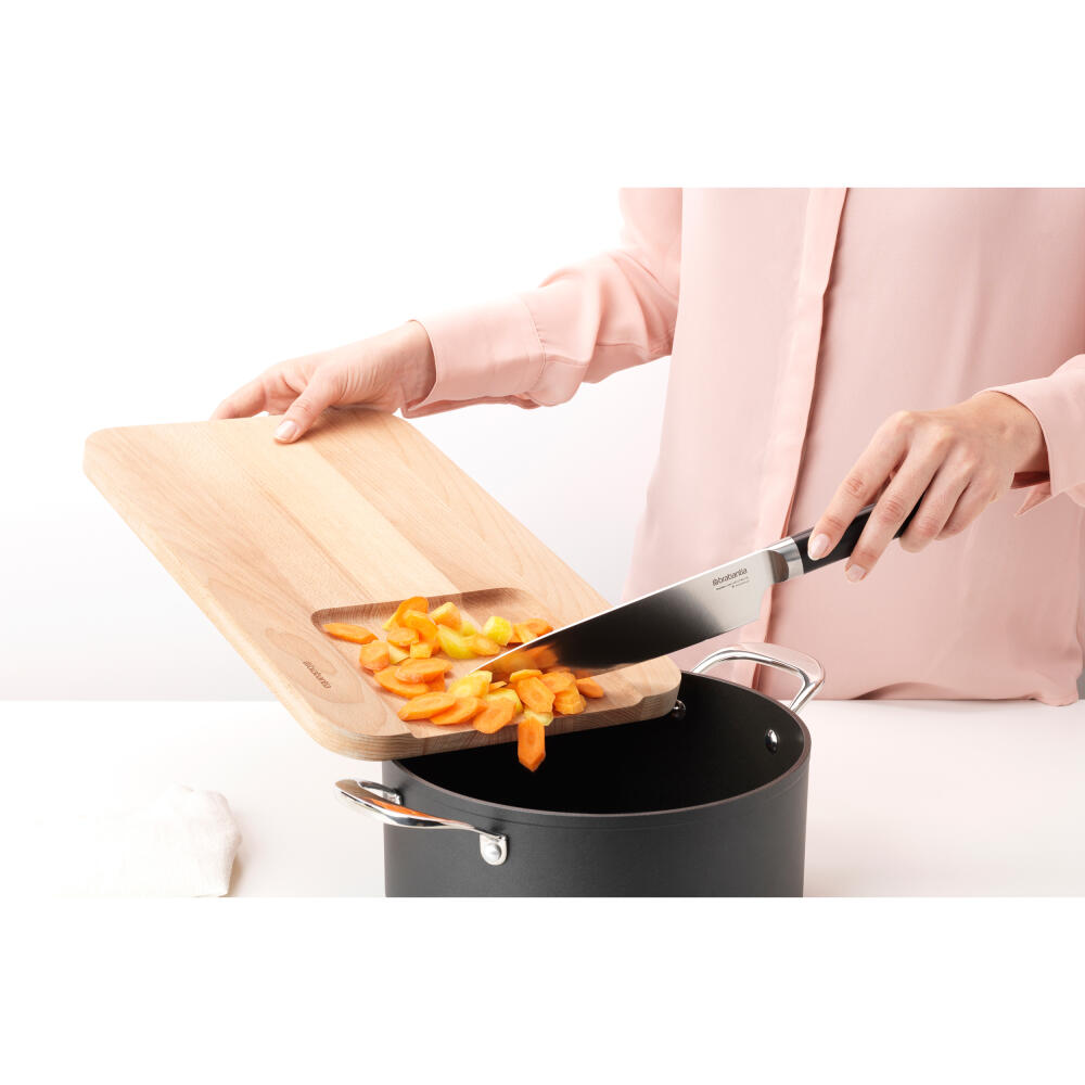 Brabantia Profile Schneidebrett für Gemüse, Schneideunterlage, Holz, Wood, 40 x 25 cm, 260742