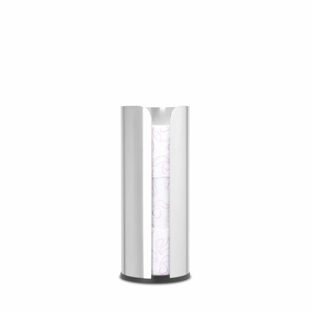 Brabantia Toilettenrollen-Spender ReNew, Stahl, Kunststoff, Matt Steel, für 3 Rollen, 280566