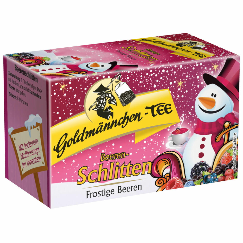 Goldmännchen Tee Beeren-Schlitten Winterliche Beeren, Früchtetee, Früchtemischung20 einzeln versiegelte Teebeutel