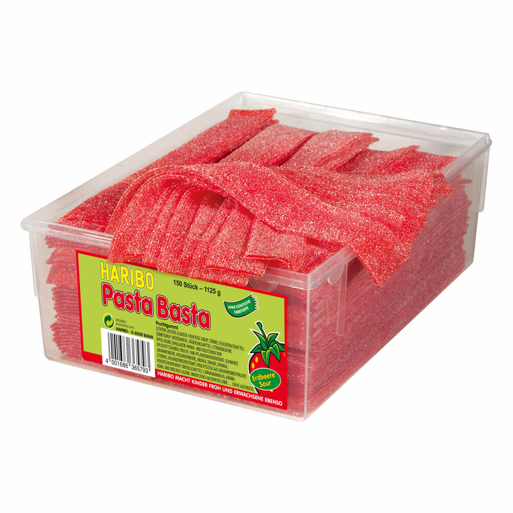 Haribo Pasta Basta Sour Set, 3 Varieties, Gummy Bears, Wine Gum, Fruit Gum, 3 x 1125g