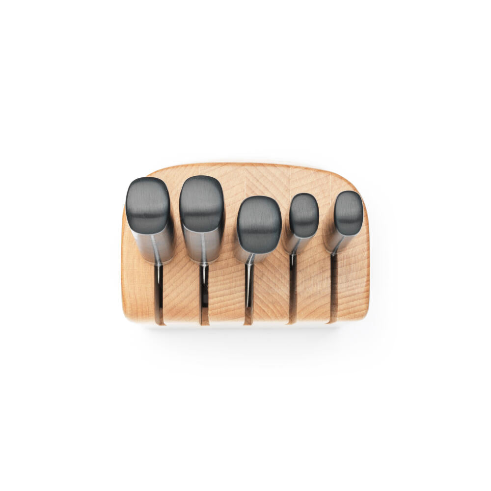 Brabantia Profile Messerblock mit 5 Messern, Holz, Matt Steel, 260483