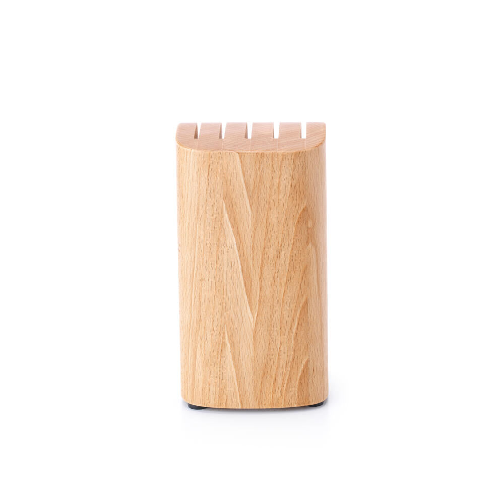 Brabantia Profile wooden knife block, wood, matt steel, for 5 knives, 260469