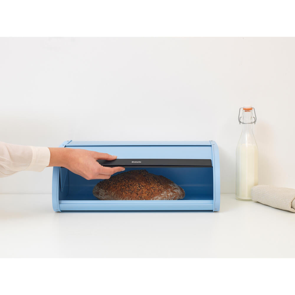 Brabantia Roll Top Bread Bin, bread box, steel, Dreamy Blue, 16 L, 203107