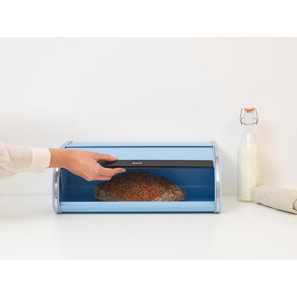 Brabantia Roll Top Bread Bin, bread box, steel, Dreamy Blue, 16 L, 203107