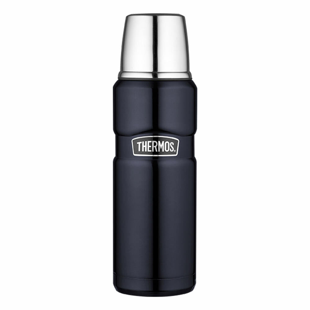 Thermos Isolierflasche Stainless King, Isolier Kaffee Flasche, Thermosflasche, Edelstahl mattiert, Blue, 470 ml, 4003256047