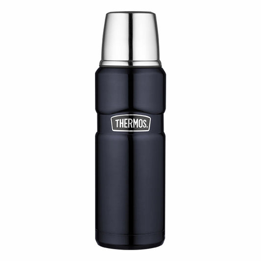 Thermos Isolierflasche Stainless King, Isolier Kaffee Flasche, Thermosflasche, Edelstahl mattiert, Blue, 470 ml, 4003256047