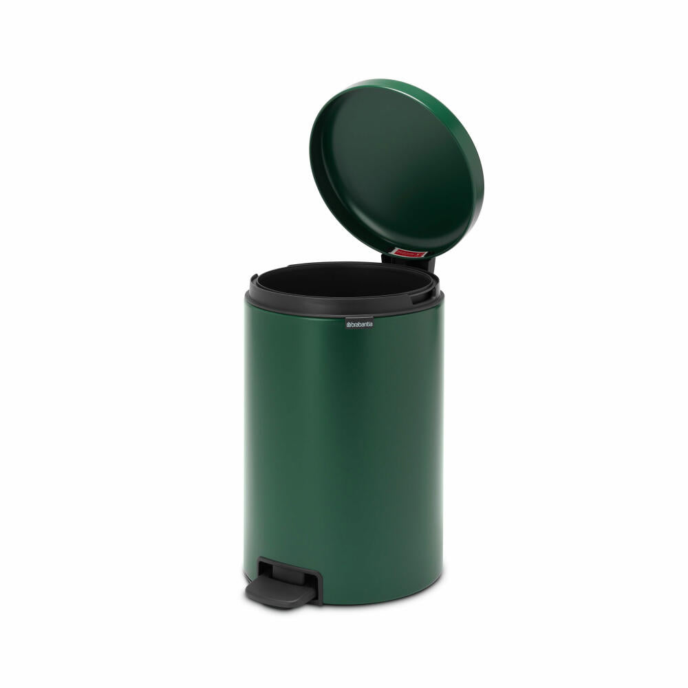 Brabantia Pedal Bin NewIcon, Waste Bin, Garbage Can, Steel, Pine Green, 20 L, 304064