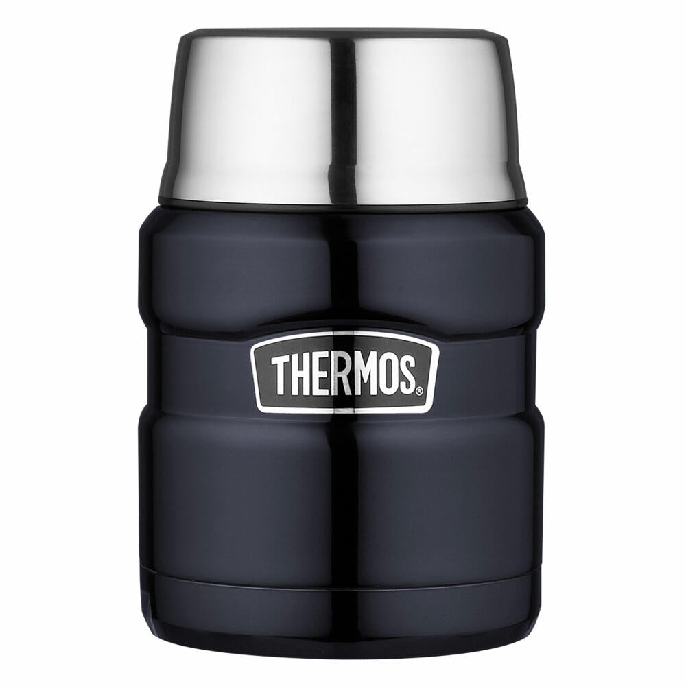 Thermos Speisegefäß Stainless King, Snackdose, Snackbehälter, Edelstahl mattiert, Blue, 470 ml, 4001256047