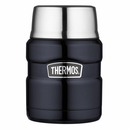 Thermos Speisegefäß Stainless King, Snackdose, Snackbehälter, Edelstahl mattiert, Blue, 470 ml, 4001256047