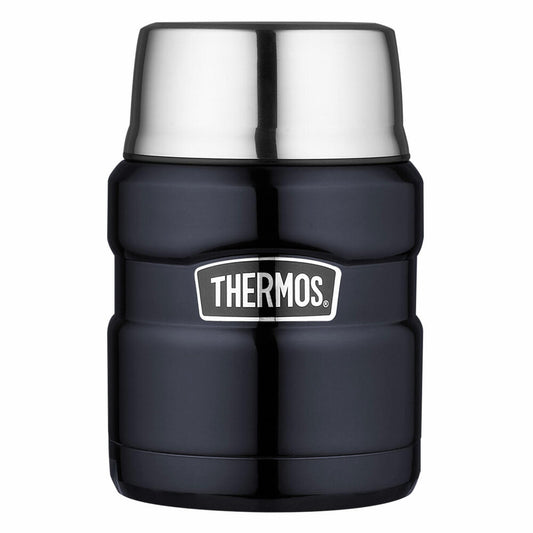 Thermos Speisegefäß Stainless King, Snackdose, Snackbehälter, Edelstahl mattiert, Blue, 470 ml, 4001256047