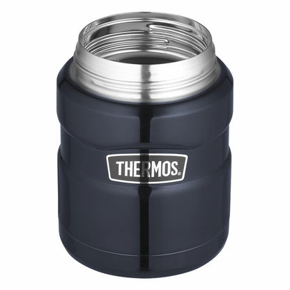 Thermos Speisegefäß Stainless King, Snackdose, Snackbehälter, Edelstahl mattiert, Blue, 470 ml, 4001256047