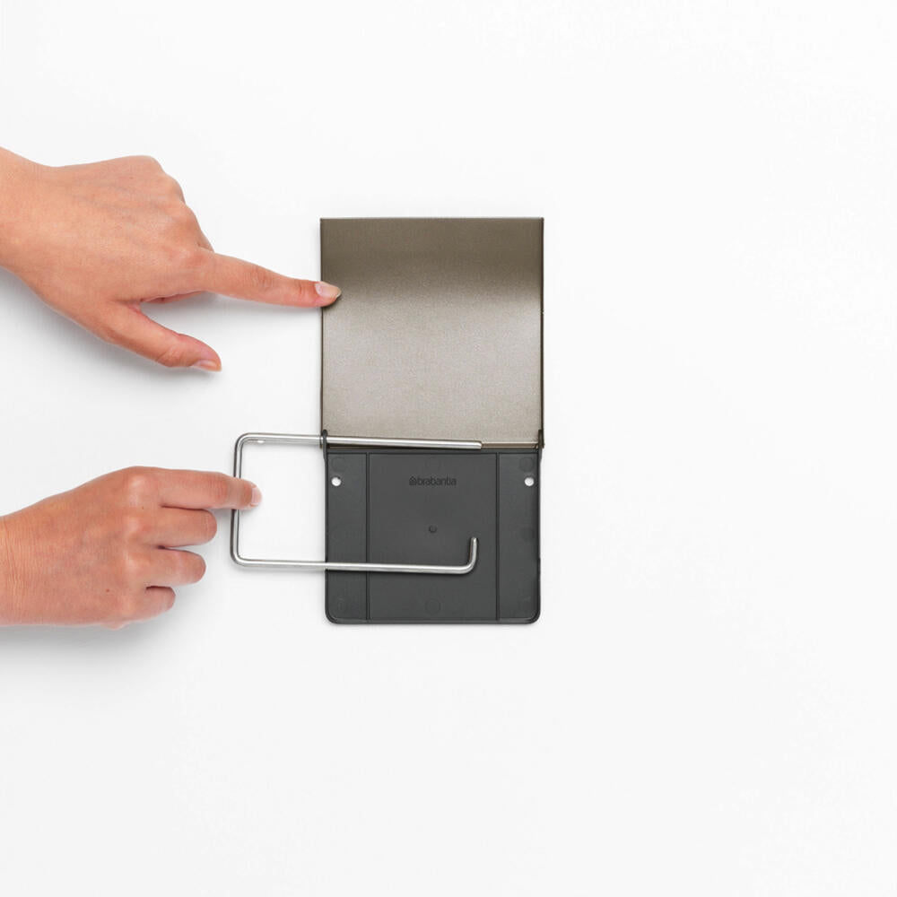 Brabantia ReNew toilet paper holder, toilet paper holder, roll holder, Platinum, 477300
