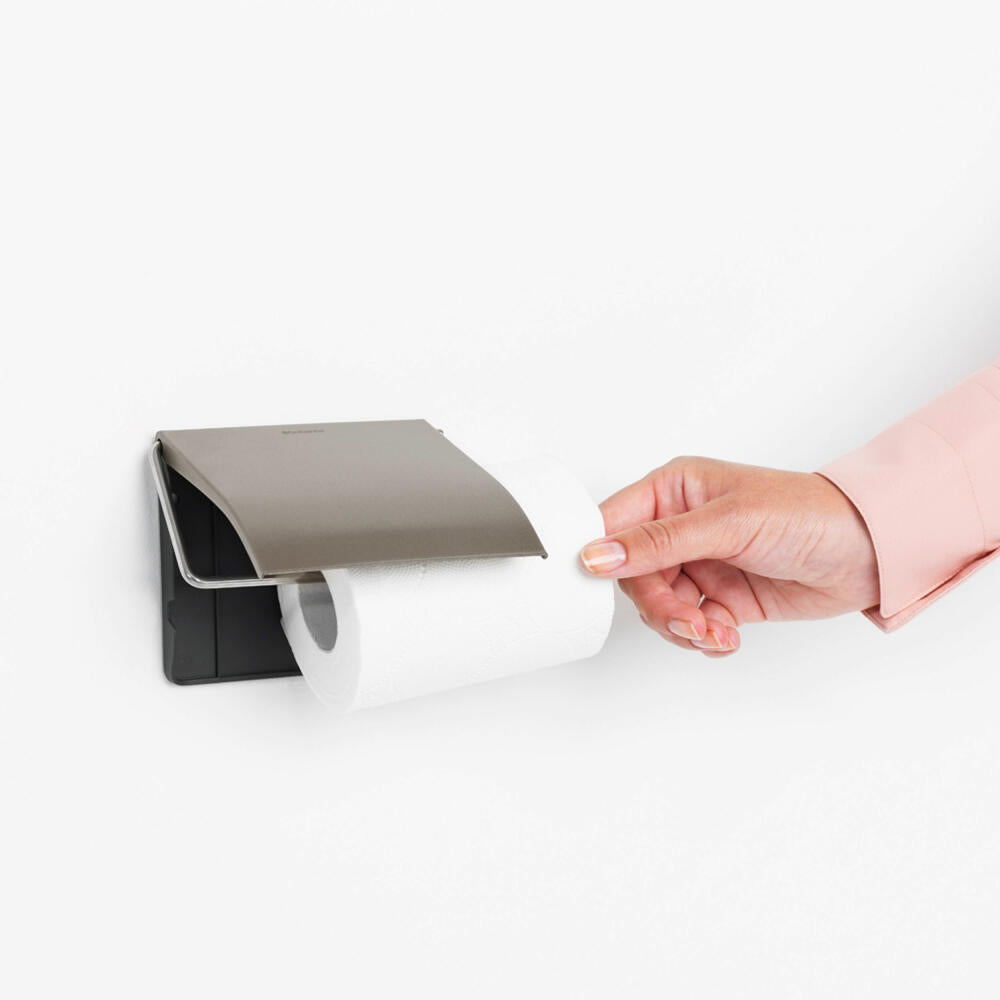 Brabantia ReNew toilet paper holder, toilet paper holder, roll holder, Platinum, 477300