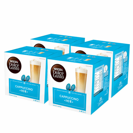 Nescafé Dolce Gusto Cappuccino Ice, Kaffee, Eiskaffee, Kaffeekapsel, 4er Pack, 4 x 16 Kapseln (32 Portionen)