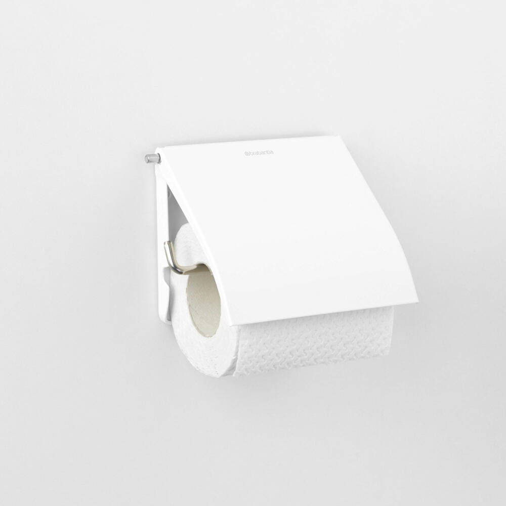 Brabantia ReNew Toilet Paper Holder, Toilet Paper Holder, Roll Holder, White / White, 414565