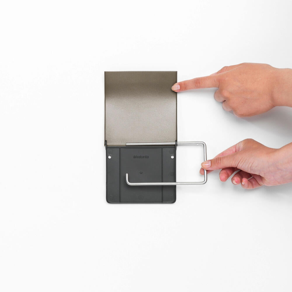 Brabantia ReNew toilet paper holder, toilet paper holder, roll holder, Platinum, 477300