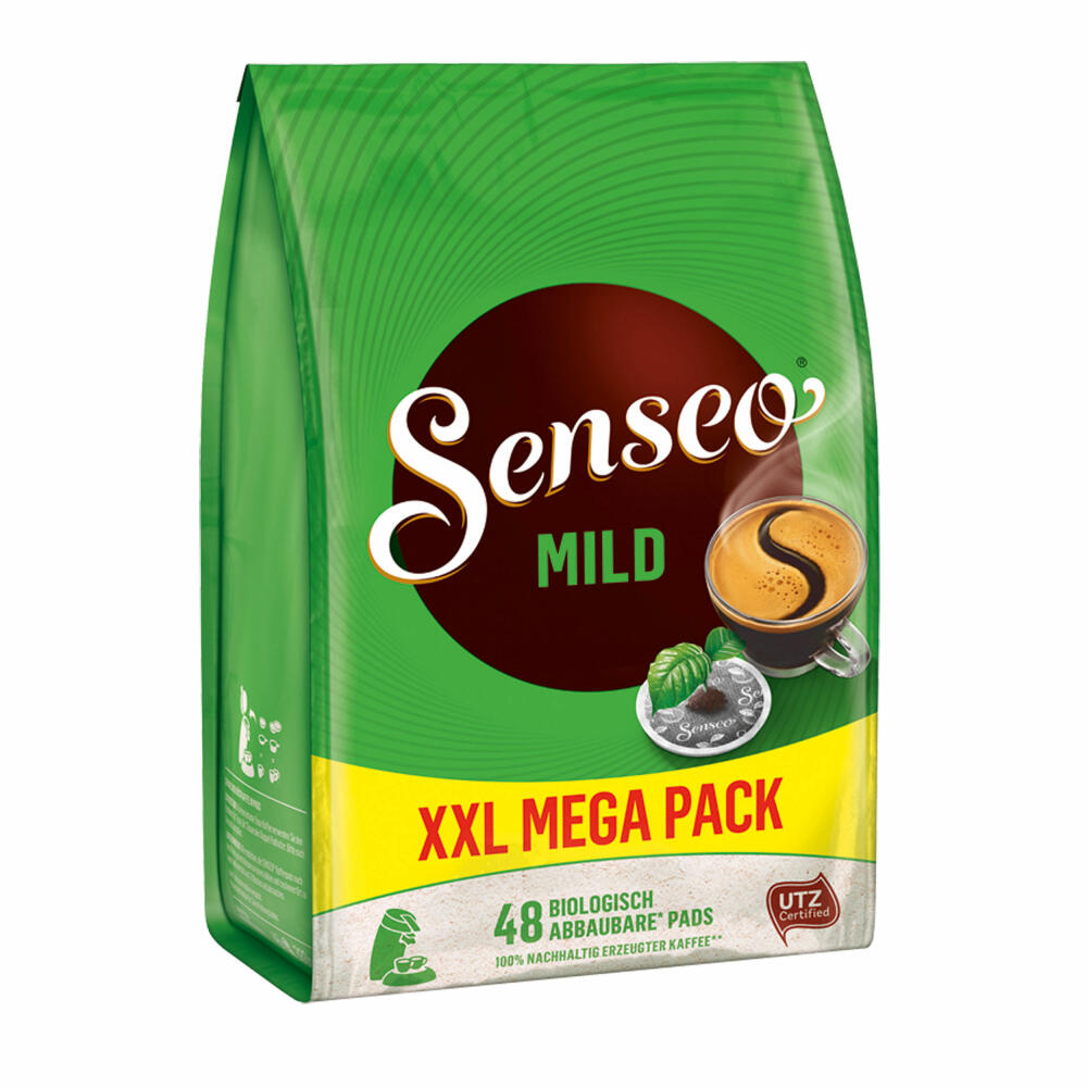 Senseo Kaffeepads Mild Roast, Feiner und Samtweicher Geschmack, Kaffee Pads für Kaffepadmaschinen, 144 Pads, mit Tasse