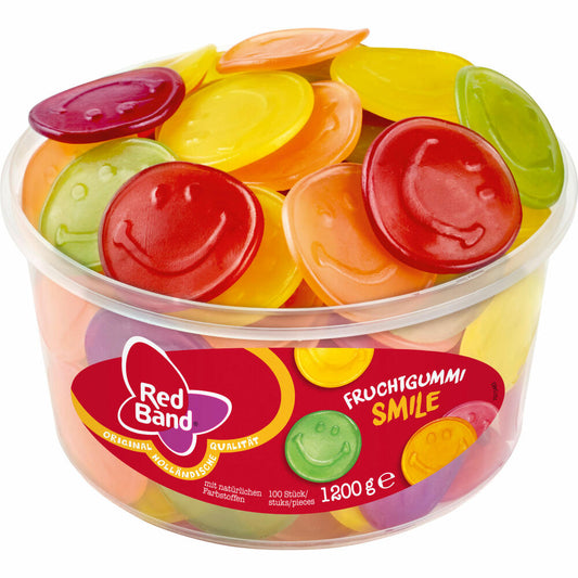 Red Band Fruchtgummi Smile, Weingummi, Dose, 100 Stück, 1.2 kg