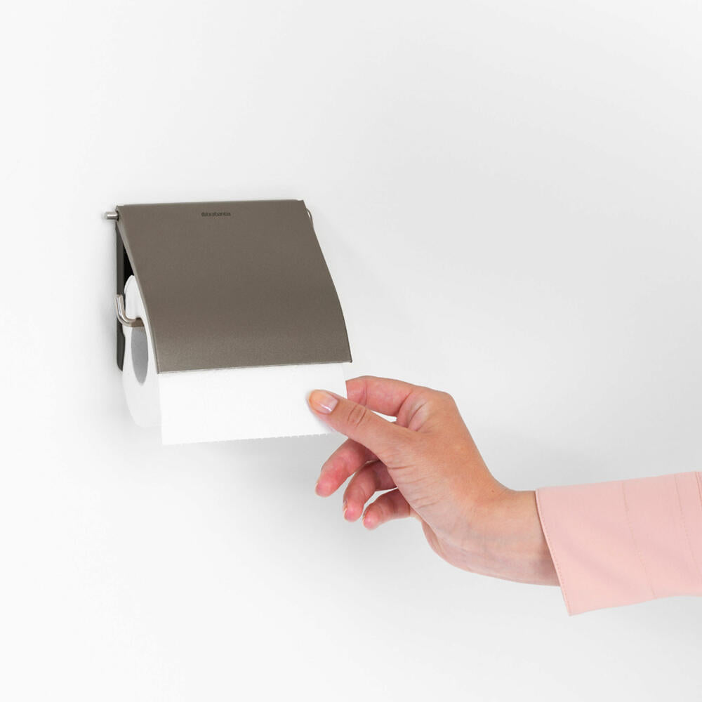 Brabantia ReNew toilet paper holder, toilet paper holder, roll holder, Platinum, 477300