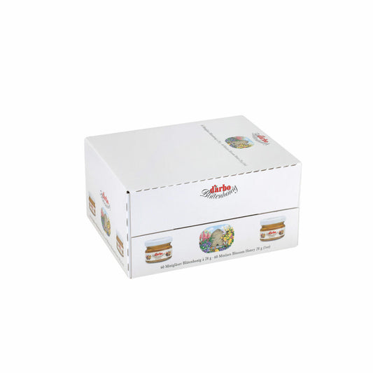 Darbo Blütenhonig im Miniglas, Brotaufstrich, Brot Aufstrich, Honig, für Gastro, Hotel, Büro, Kantine, 60 Stück á 28 g
