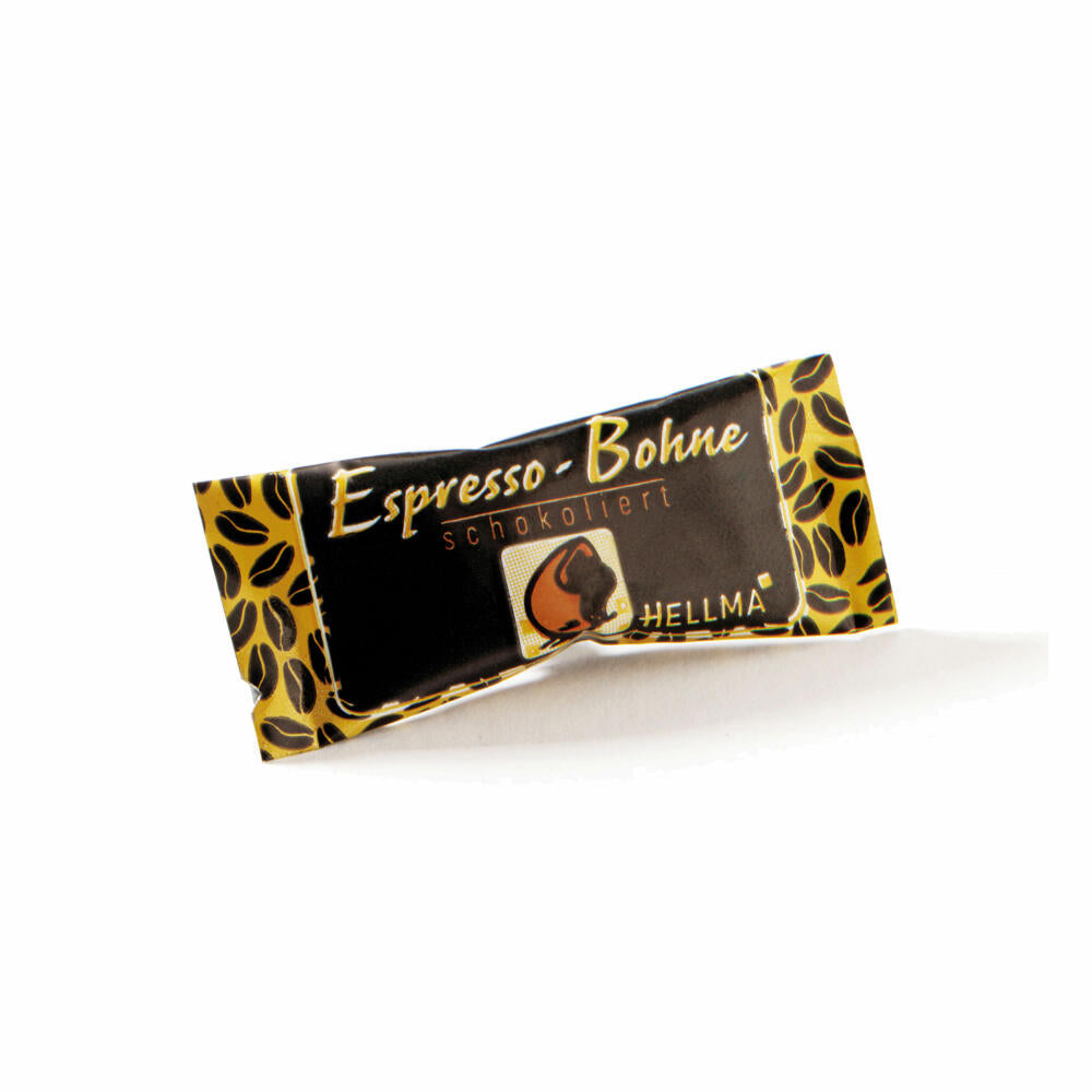 Hellma Selection, Schoko-Krispy, Mandel in Kakaohülle, Espresso-Bohne in Zartbitterschokolade, Espresso-Bohne in Vollmilchschokolade, Kokos-Krispy, 200 Einzelportionen, 5 Sorten je 40 Portionen