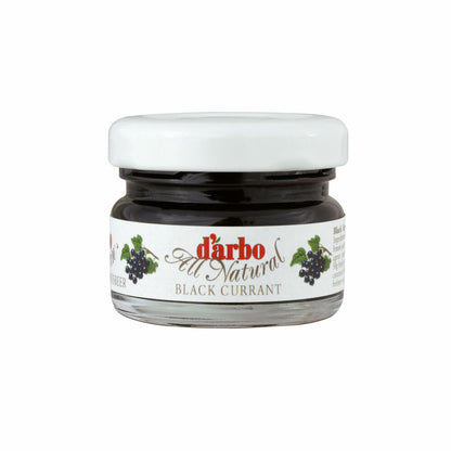 Darbo Schwarze Johannisbeere Konfitüre Extra im Miniglas, Brotaufstrich, Brot Aufstrich, Marmelade, für Gastro, Hotel, Büro, Kantine, 60 Stück á 28 g