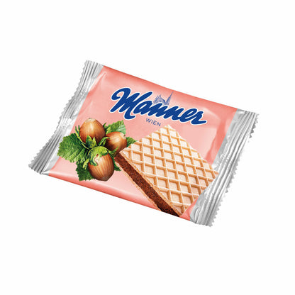 Manner Wiener Gruß, Gebäck, Waffelgebäck, Knusprige Waffel mit Haselnuss-Creme, Schnitten, für Gastro, Hotel, Büro, Kantine, 300 Stück á 4.2 g