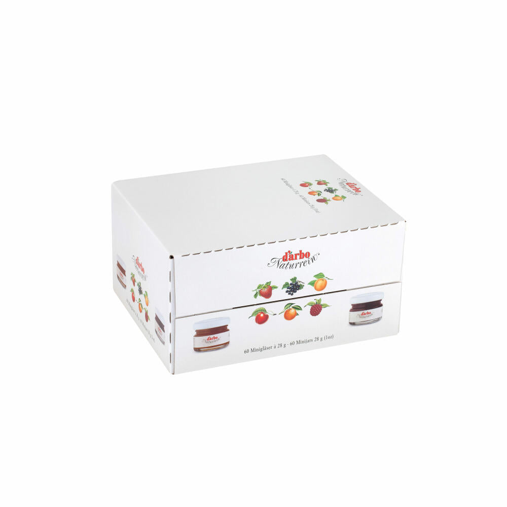 Darbo Marille Konfitüre im Miniglas, Brotaufstrich, Brot Aufstrich, Marmelade, für Gastro, Hotel, Büro, Kantine, 60 Stück á 28 g